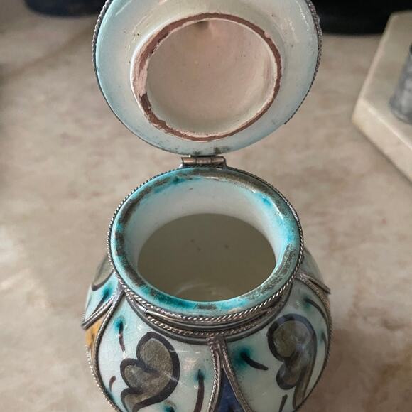 Vintage Moroccan teapot handpainted filigree ornate  Beautiful - Picture 8 of 11